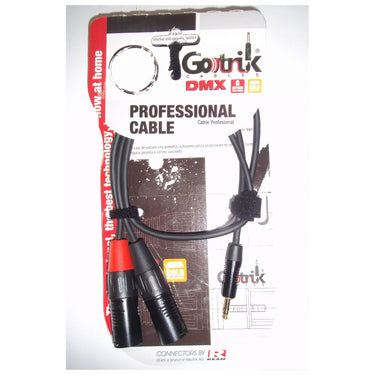 Cable Gotrik 2 Canon Macho A Miniplug 3.5 Conector Negro 1.5mts, G2cmp3y-1.5b